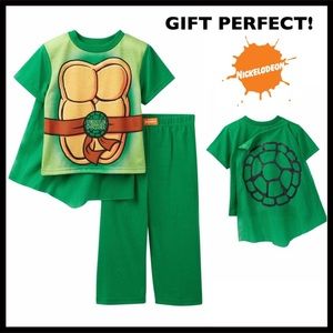 TEENAGE NINJA TURTLES PAJAMAS PJS CAPE SLEEP SET A2C
